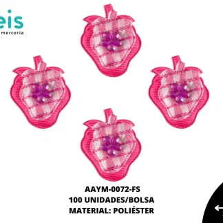 ACCESORIOS INFANTILES FRESA PIEDRA AAYM-0072-FS 3.1cmX3.5cm 100 PZ/PQT FIUSHA