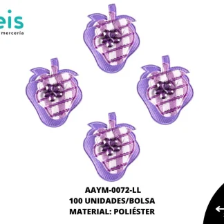 ACCESORIOS AYM FRESA PIEDRA AAYM-0072-LL 3.1cmX3.5cm 100 PZ/PQT LILA