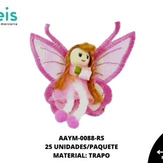 MUÑECA ANGEL TRAPO REF: 17.5 CM ROSA 25 U/PQT