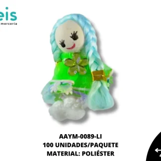 MUÑECA FRANJA FLORECITAS REF: #1 LIMON 100 U/PQT