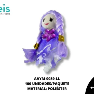 MUÑECA FRANJA FLORECITAS REF: #1 LILA 100 U/PQT