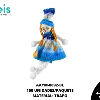 MUÑECA MINI TRAPO GORRO REF: QW07 BLANCO 100 U/PQT