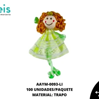 MUÑECA MINI TRAPO RIZOS REF: QW-45 LIMON 100 U/PQT