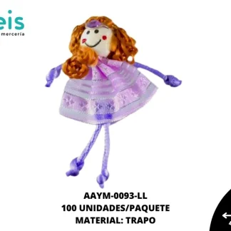MUÑECA MINI TRAPO RIZOS REF: QW-45 LILA 100 U/PQT