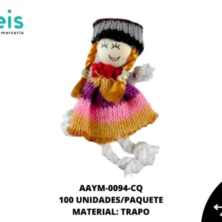 MUÑECA MINI TRAPO RUANA REF: QW-06 CAQUI 100 U/PQT