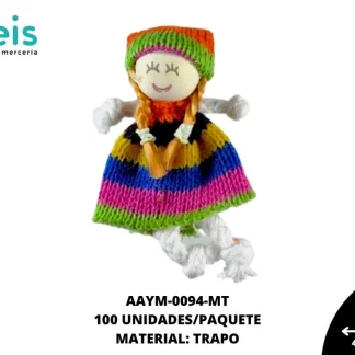 MUÑECA MINI TRAPO RUANA REF: QW-06 MULTICOLOR 100 U/PQT