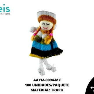 MUÑECA MINI TRAPO RUANA REF: QW-096 MOSTAZA 100 U/PQT