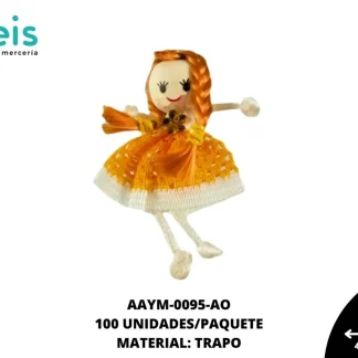 MUÑECA MINI TRENZA REF: QW-32 AMARILLO 100 U/PQT