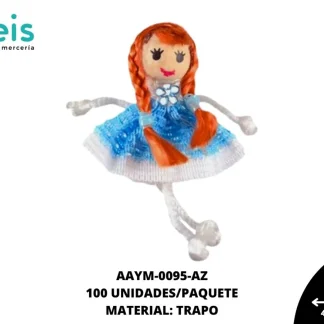 MUÑECA MINI TRENZA REF: QW-32 AZUL 100 U/PQT