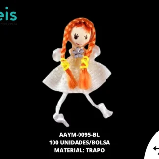 ACCESORIOS AYM MUÑECA MINI AAYM-0095-BL 45mmX60mm 100 PZ/PQT BLANCO