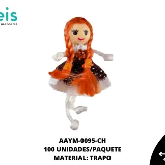 MUÑECA MINI TRENZAS REF: QW-32 CHOCOLATE 100 U/PQT