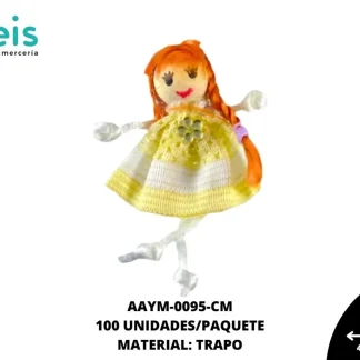 MUÑECA MINI TRENZAS REF: QW-32 CREMA 100 U/PQT