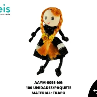 MUÑECA MINI TRENZA REF: QW-32 NEGRO 100 U/PQT