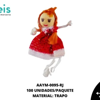 MUÑECA MINI TRENZA REF: QW-32 ROJO 100 U/PQT