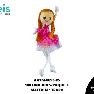 MUÑECA MINI TRENZA REF: QW-32 ROSA 100 U/PQT