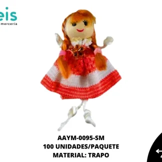 MUÑECA MINI TRENZA REF: QW-32 SALMON 100 U/PQT
