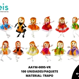 MUÑECA MINI TRENZA REF: QW-32 VARIOS 100 U/PQT