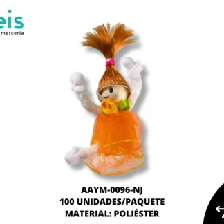 MUÑECA PALMA COCO REF: #2 NARANJA 100 U/PQT