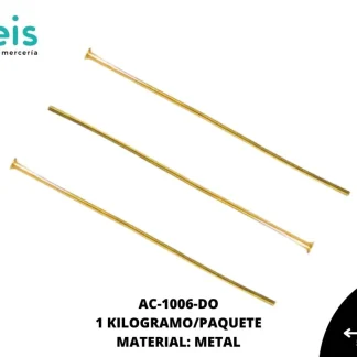 HERRAMIENTAS CONFECCIÓN ALFILERES Y SEGUROS AC-1006-DO 0.5cmX0.5cm 1 KG/PQT DORADO