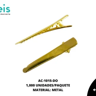 ACCESORIOS METAL PINZA AC-1015-DO 48mmX4.8mm 1,000 PZ/PQT DORADO