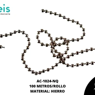 CADENA HIERRO BOLITA REF: 2.0 NIQUEL 100 METROS/ROLLO