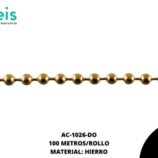CADENA HIERRO BOLITA REF: 3.2 DORADO 100 METROS/ROLLO
