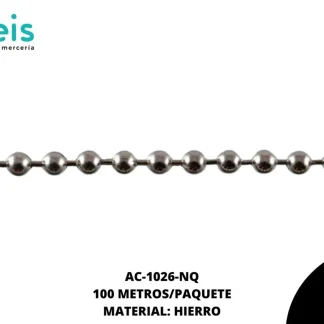 CADENA HIERRO BOLITA REF: 3.2 NIQUEL 100 METROS/ROLLO