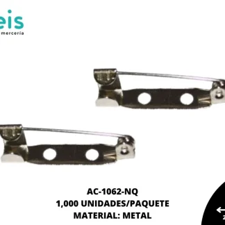 HERRAMIENTAS CONFECCIÓN ALFILERES Y SEGUROS AC-1062-NQ 2.5cmX0.7cm 1,000 PZ/PQT NIQUEL