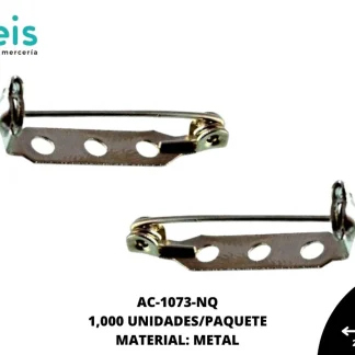 HERRAMIENTAS CONFECCIÓN ALFILERES Y SEGUROS AC-1073-NQ 2.5cmX0.8cm 1,000 PZ/PQT NIQUEL