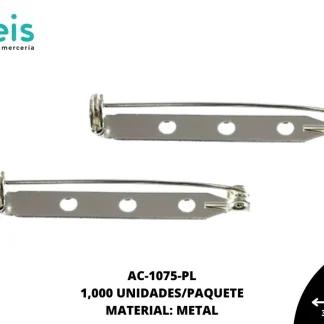GANCHO PREND C/SEGURO REF: QX-375 PLATA 1000 u/pqt