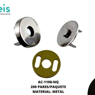 ACCESORIOS METAL IMAN BROCHE AC-1108-NQ 1.4cm 200 PAR/CAJA NIQUEL