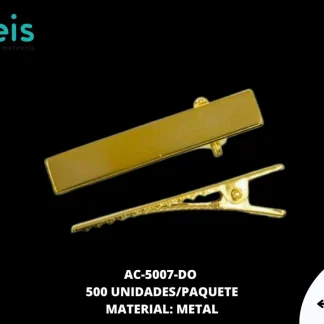 PINZA PICO DE GARZA PLANA CUADRADA REF: 4.5 cm DORADO 500 u/pqt