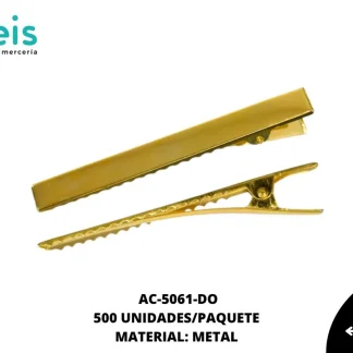PINZA PICO DE GARZA PLANA REF: 7.5cm DORADO 500 u/pqt