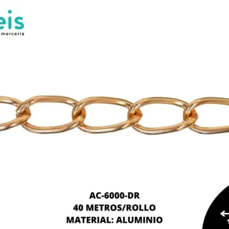 CADENA ALUMINIO REF: 1501 DORADO ROSADO 40 METROS/ROLLO