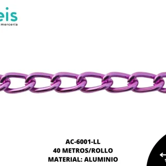 CADENA ALUMINIO REF: L1609 LILA 40 METROS/ROLLO