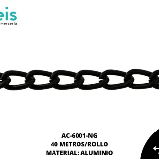 CADENA ALUMINIO REF: L1609 NEGRO 40 METROS/ROLLO