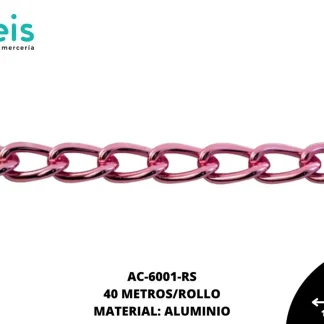 CADENA ALUMINIO REF: L1609 ROSA 40 METROS/ROLLO