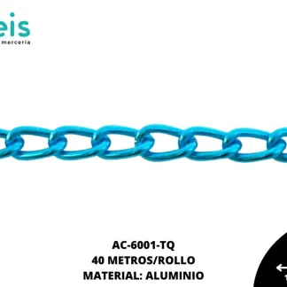 CADENA ALUMINIO REF: L1609 TURQUESA 40 METROS/ROLLO