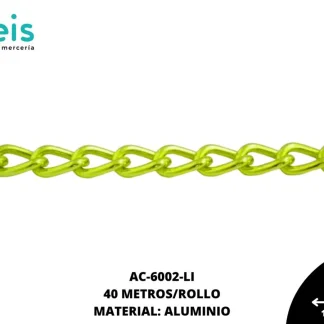 CADENA ALUMINIO REF: 1610 LIMÓN 40 METROS/ROLLO