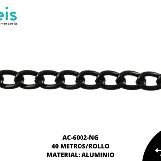 CADENA ALUMINIO REF: 1610 NEGRO 40 METROS/ROLLO