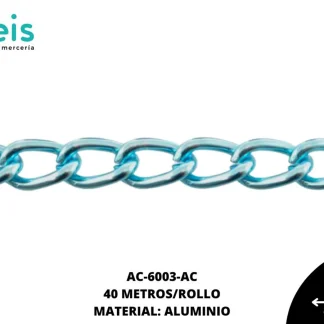 CADENA ALUMINIO REF: 1701 AZUL CELESTE 40 METROS/ROLLO