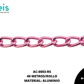 CADENA ALUMINIO REF: 1701 ROSA 40 METROS/ROLLO