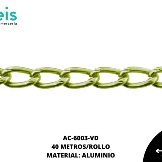 CADENA ALUMINIO REF: 1701 VERDE 40 METROS/ROLLO