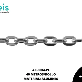 CADENA ALUMINIO REF: 2104 PLATA 40 METROS/ROLLO