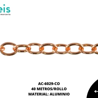 CADENA ALUMINIO 6.3MM REF: L1709 COBRE 40 METROS/ROLLO