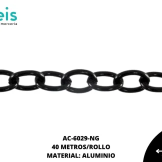 CADENA ALUMINIO 6.3MM REF: L1709 NEGRO 40 METROS/ROLLO