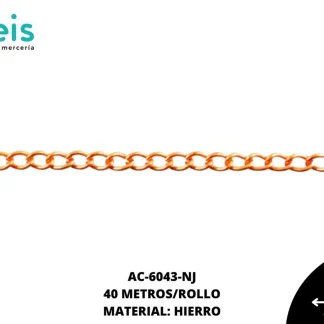 CADENA HIERRO 2.85MM REF:0.8 NARANJA 40 METROS/ROLLO