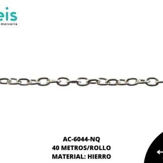 CADENA HIERRO ARGOLLA 2.77MM REF:0.8 NIQUEL 40 METROS/ROLLO