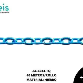 CADENA HIERRO ARGOLLA 2.77MM REF:0.8 TURQUESA 40 METROS/ROLLO