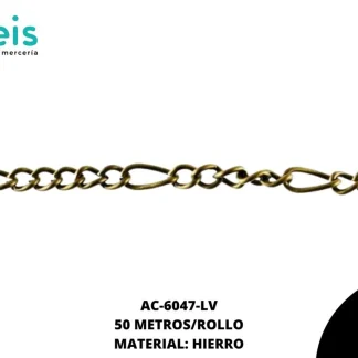 CADENA HIERRO 4MM REF: TH-0.04 LATON VIEJO 50 METROS/ROLLO